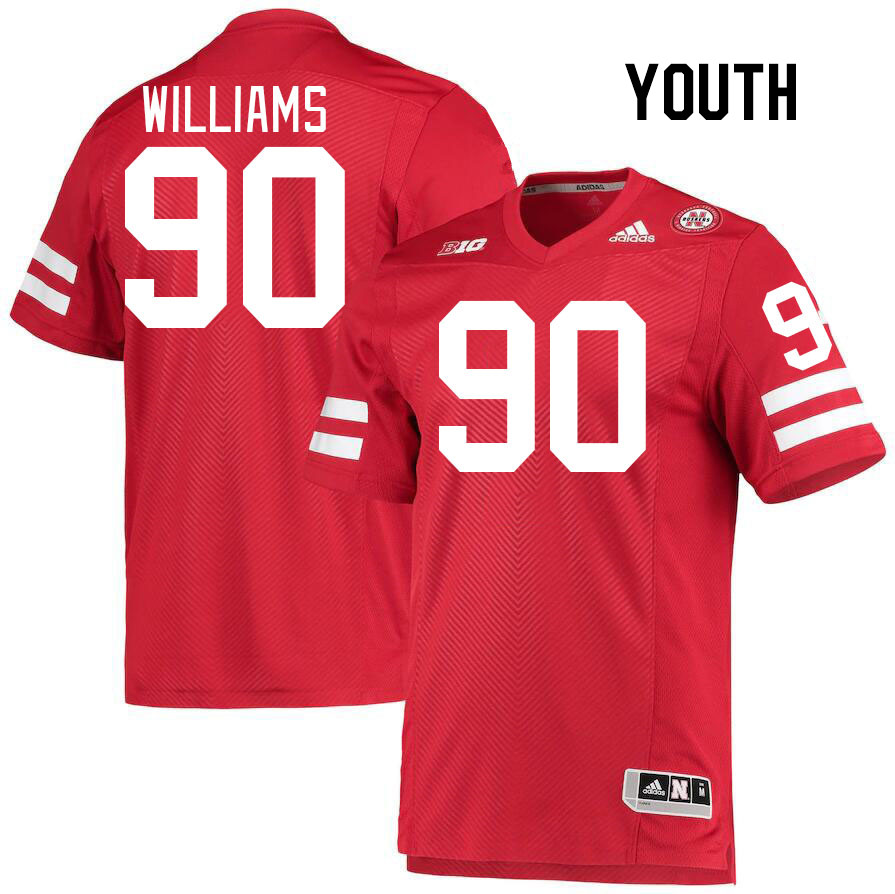 Youth #90 James Williams Nebraska Cornhuskers College Football Jerseys Stitched Sale-Red - Click Image to Close